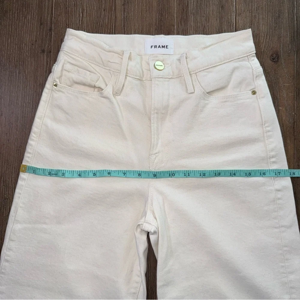 Frame Denim High Rise Ali wide leg Crop Jeans Cream